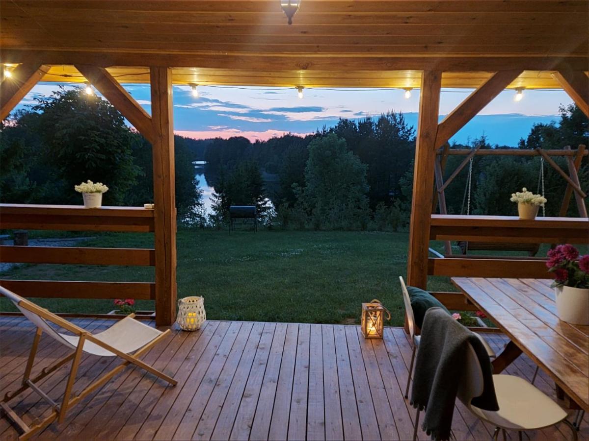 Domek Z Kominkiem Nad Jeziorem Z Jacuzzi Ogrodowym Sumowo  Dış mekan fotoğraf